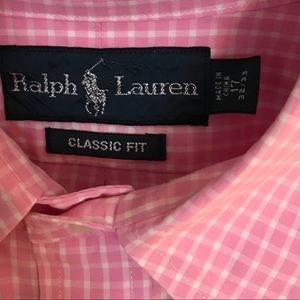 Ralph Lauren Pink/white button down  17 32/33